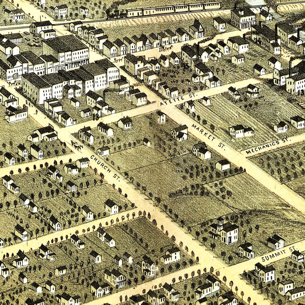 Vintage Map of Hudson, Michigan 1868