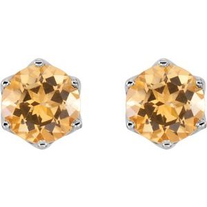 14K White Gold Natural Citrine Earrings – image 2