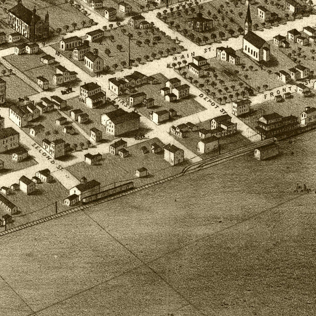 Vintage Map of Ionia, Michigan 1868