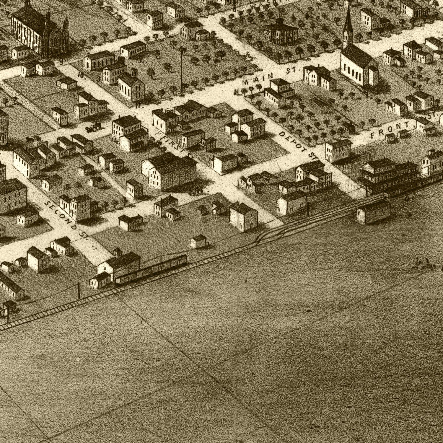 Vintage Map of Ionia, Michigan 1868