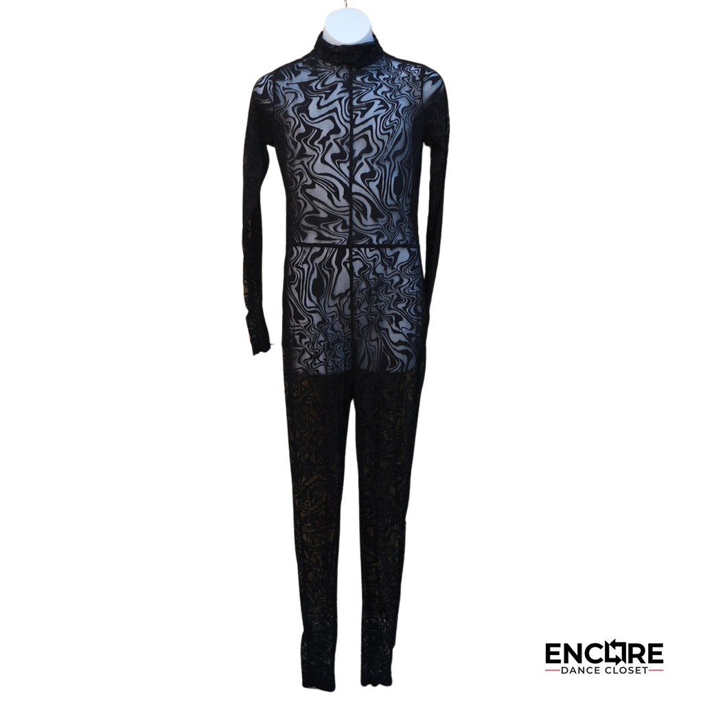Unitard in Black Mesh