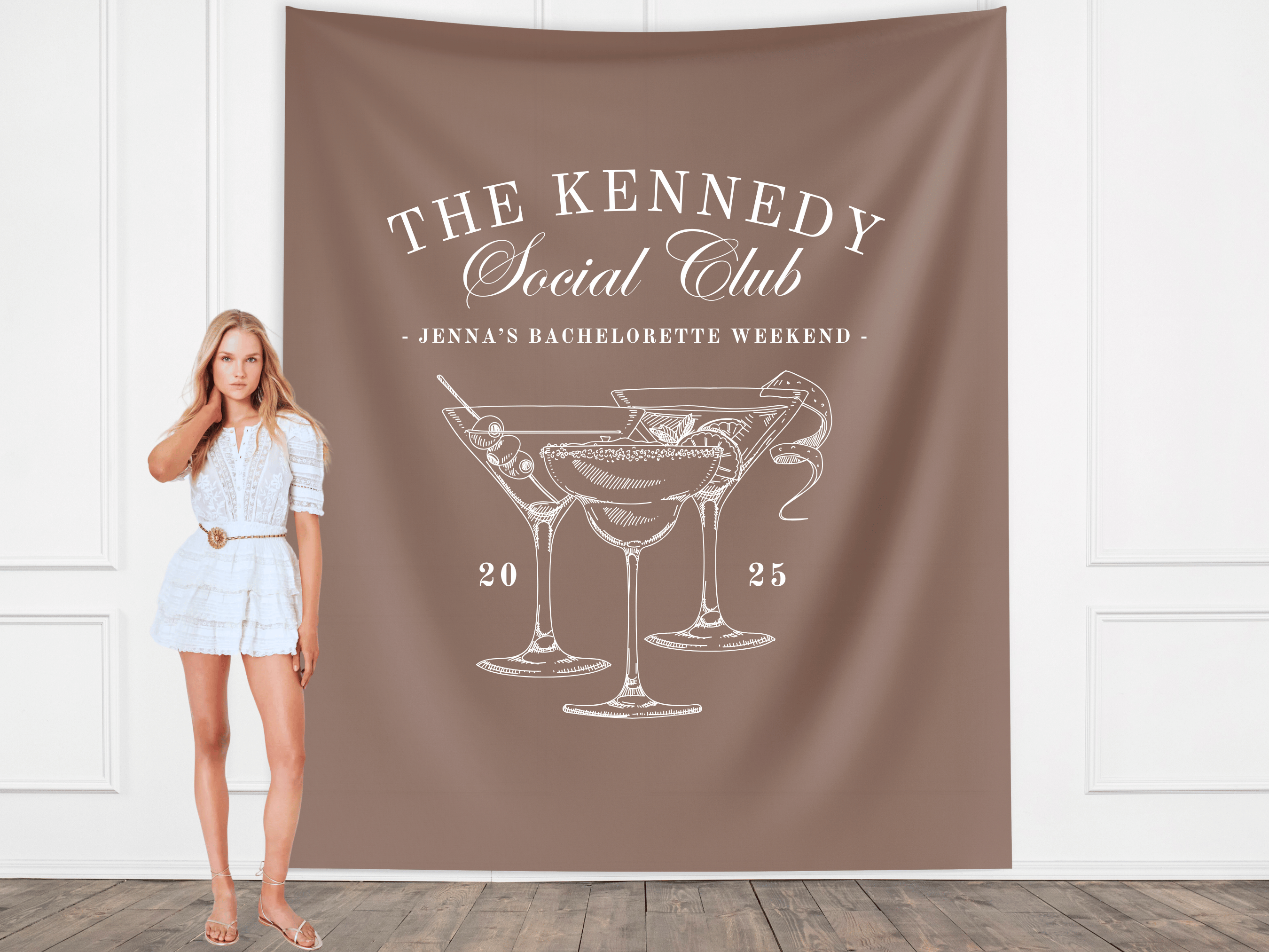 Luxury Custom Bachelorette Social Club Banner Backdrop