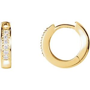 14K Yellow Gold .08 CTW Natural Diamond 12.5 mm Hoop Earrings
