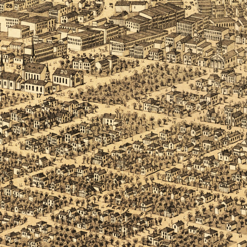 Vintage Map of Kalamazoo, Michigan 1874