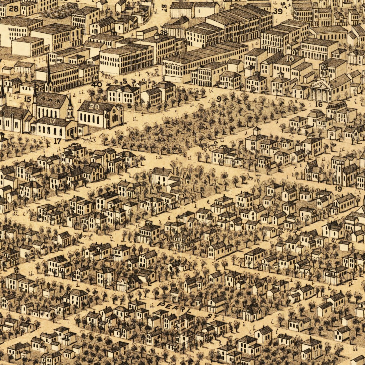 Vintage Map of Kalamazoo, Michigan 1874