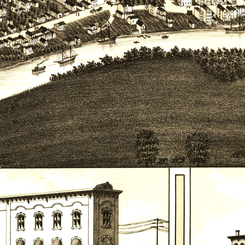 Vintage Map of Mt. Clemens, Michigan 1881
