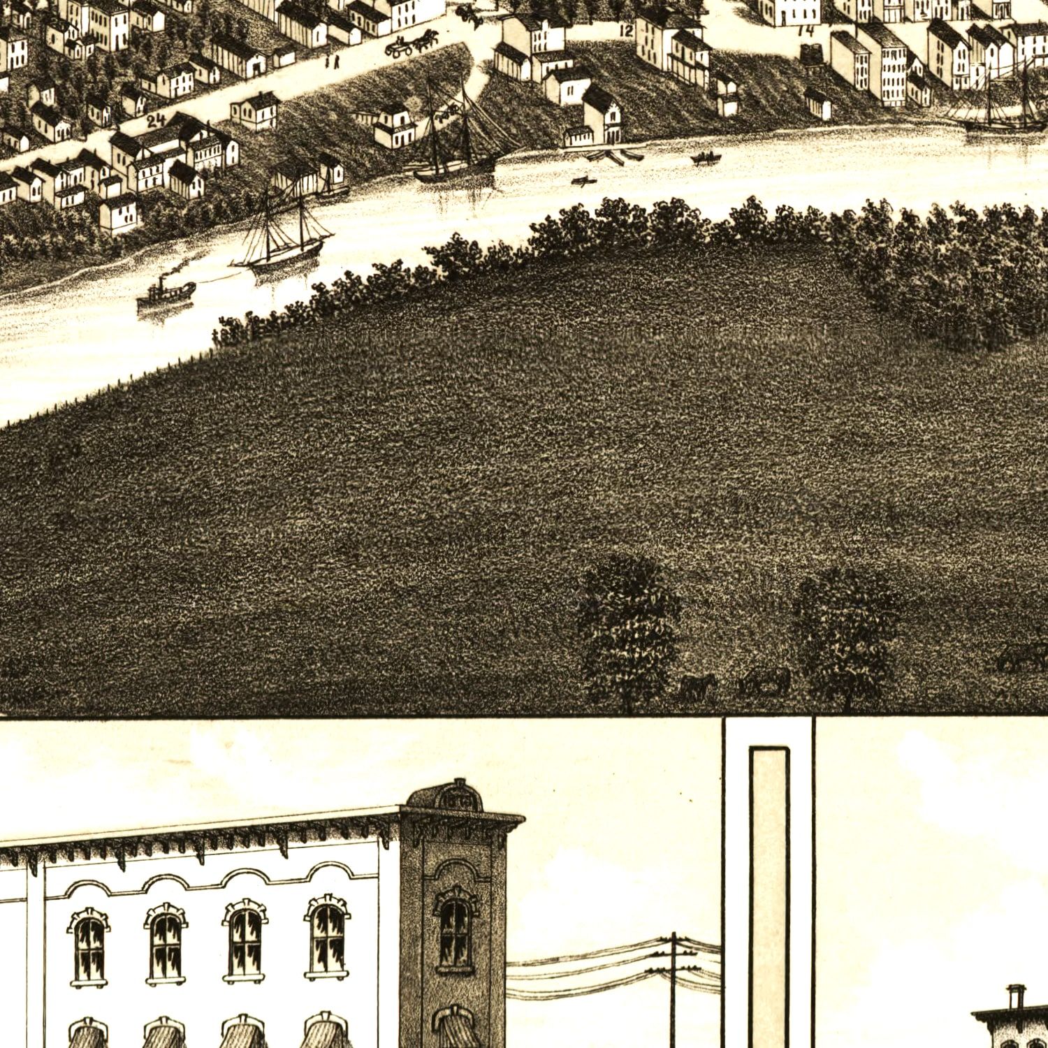Vintage Map of Mt. Clemens, Michigan 1881