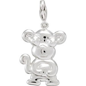 Sterling Silver Monkey Charm/Pendant