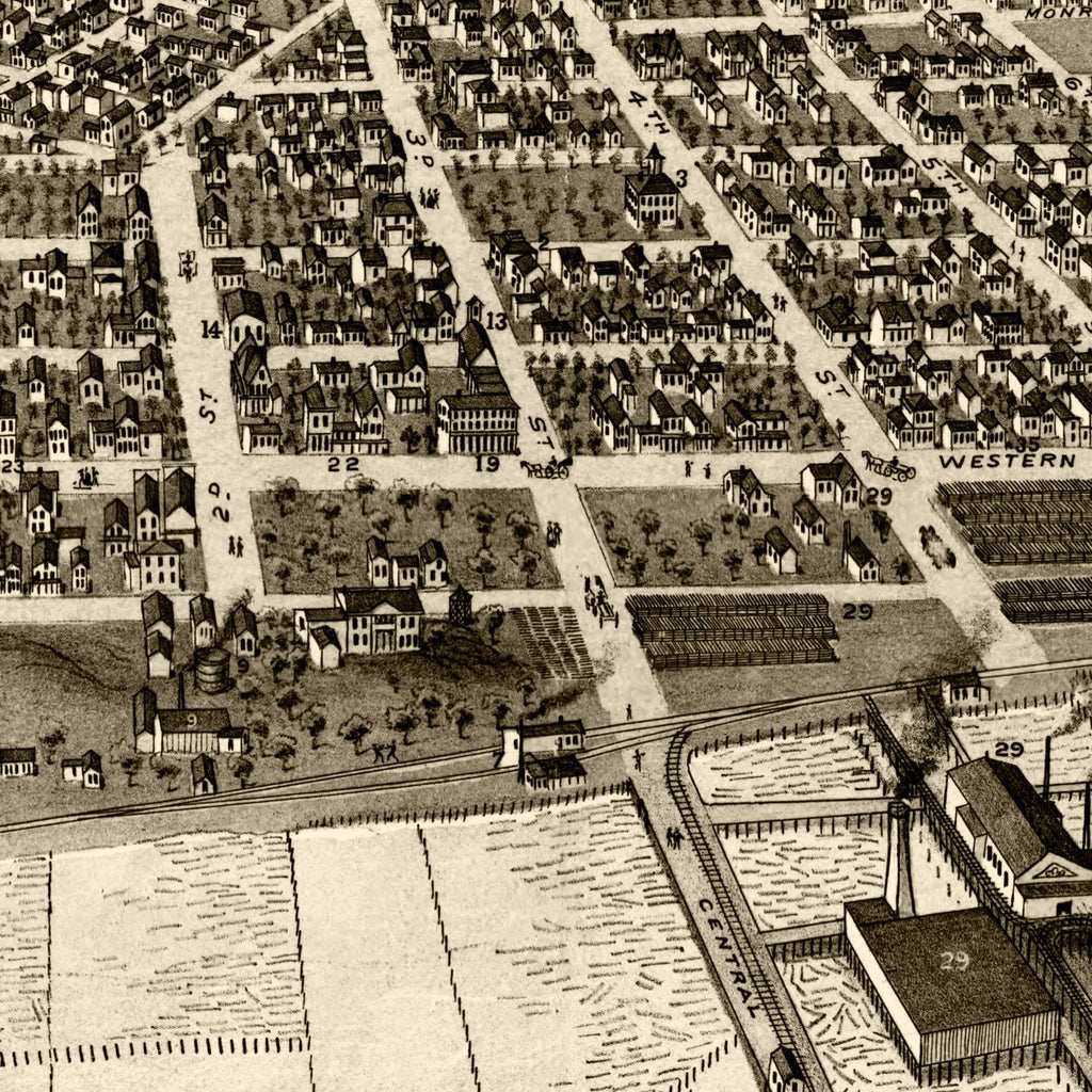 Vintage Map of Muskegon, Michigan 1874