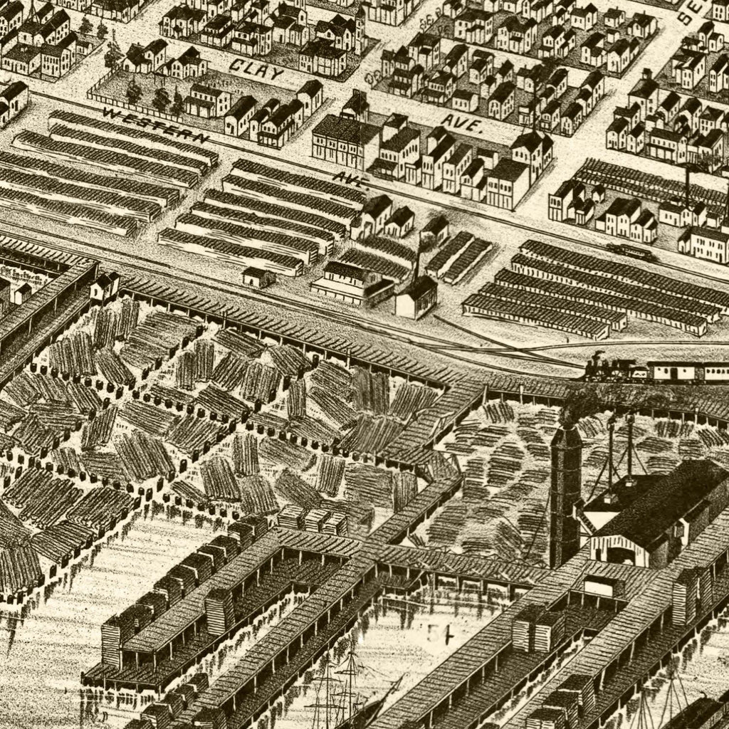 Vintage Map of Muskegon, Michigan 1889