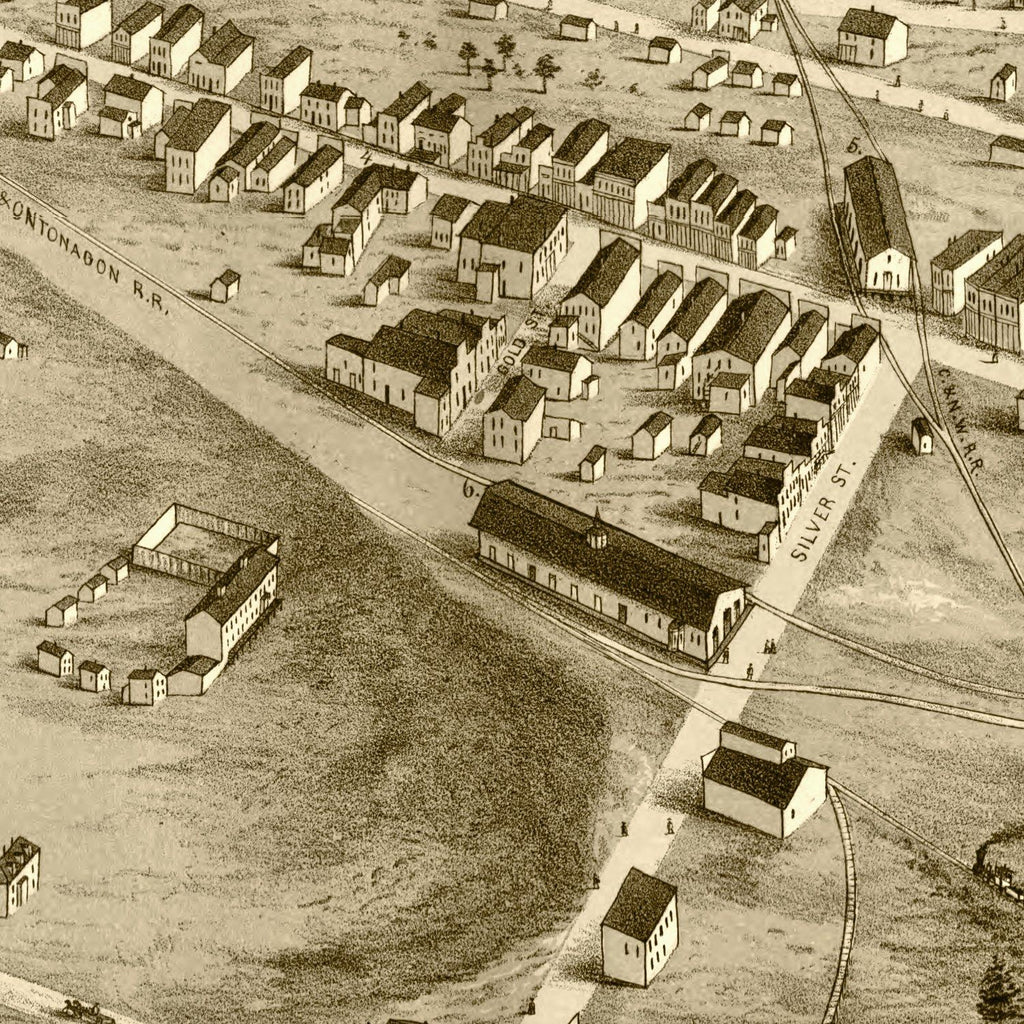Vintage Map of Negaunee, Michigan 1871