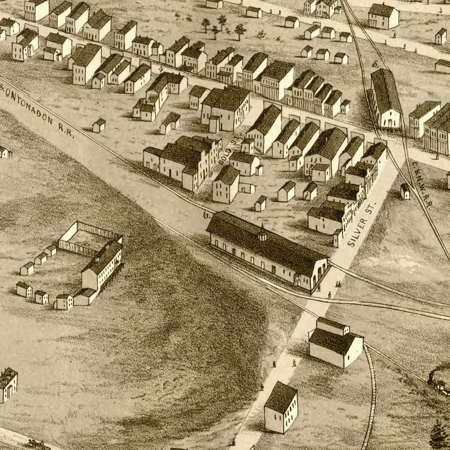 Vintage Map of Negaunee, Michigan 1871