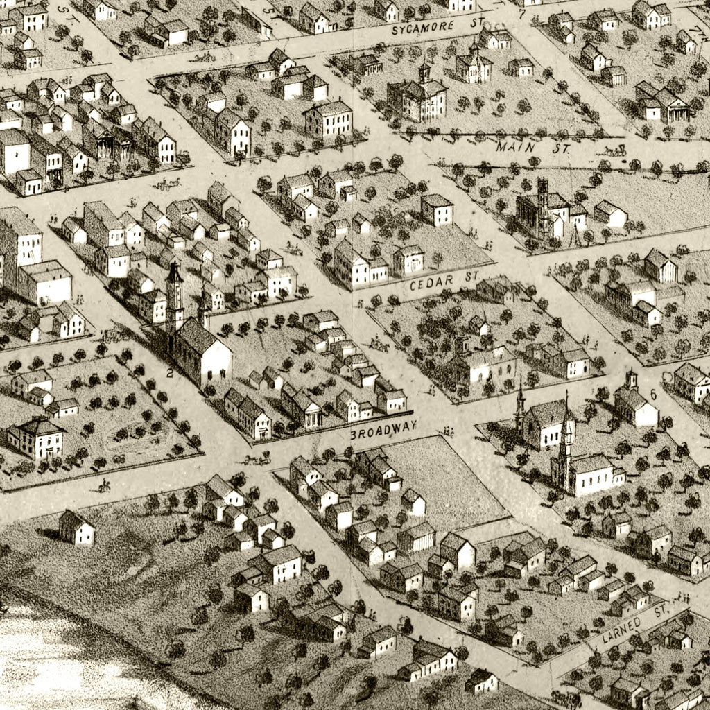 Vintage Map of Niles, Michigan 1868