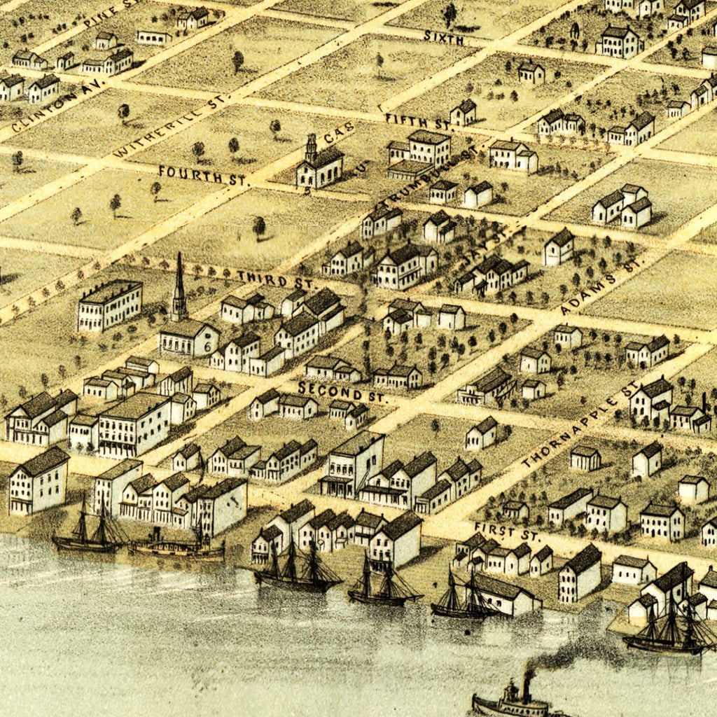 Vintage Map of Saint Clair, Michigan 1868