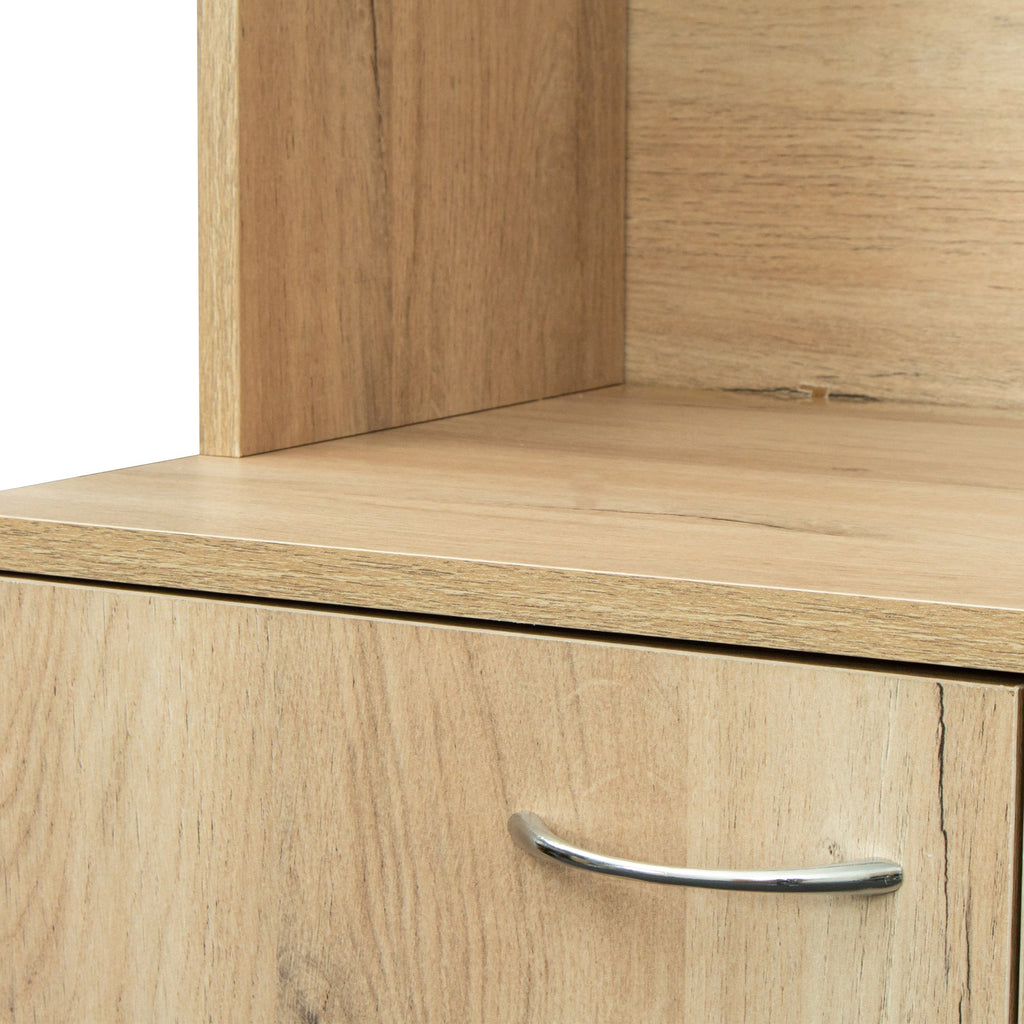 70.87' Tall Wardrobe& Kitchen Cabinet, with 6-Doors, 1-Open Shelves and 1-Drawer for bedroom,Rustic Oak