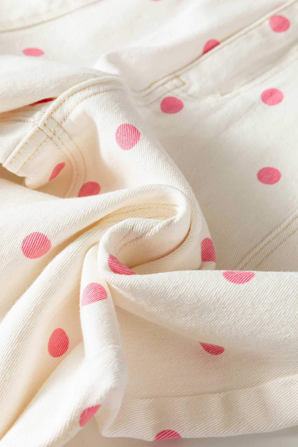 Polka Dot Tailored Seam Ankle Length Jeans