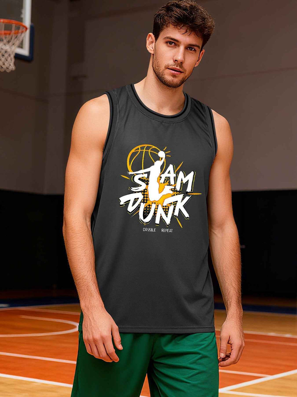 Slam Dunk Adult Dark Grey Basketball Jersey | Ships From USA