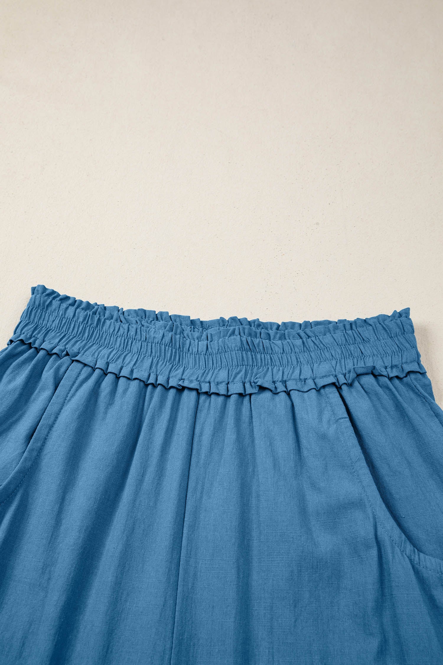 Smocked High Waist Drawstring Pocket Jogger Pants