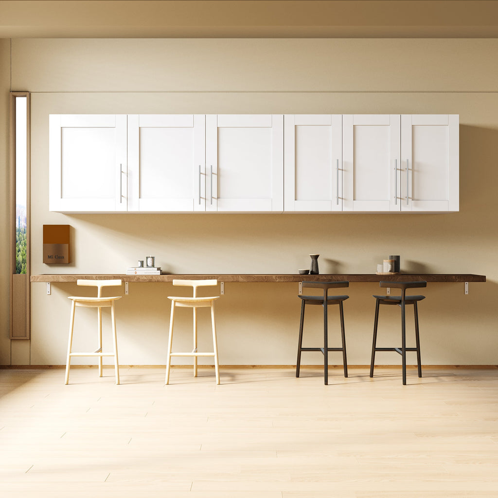 Stackable Wall Mounted Storage Cabinet, 11.81 'D x 31.50'W x 29.92 'H, White