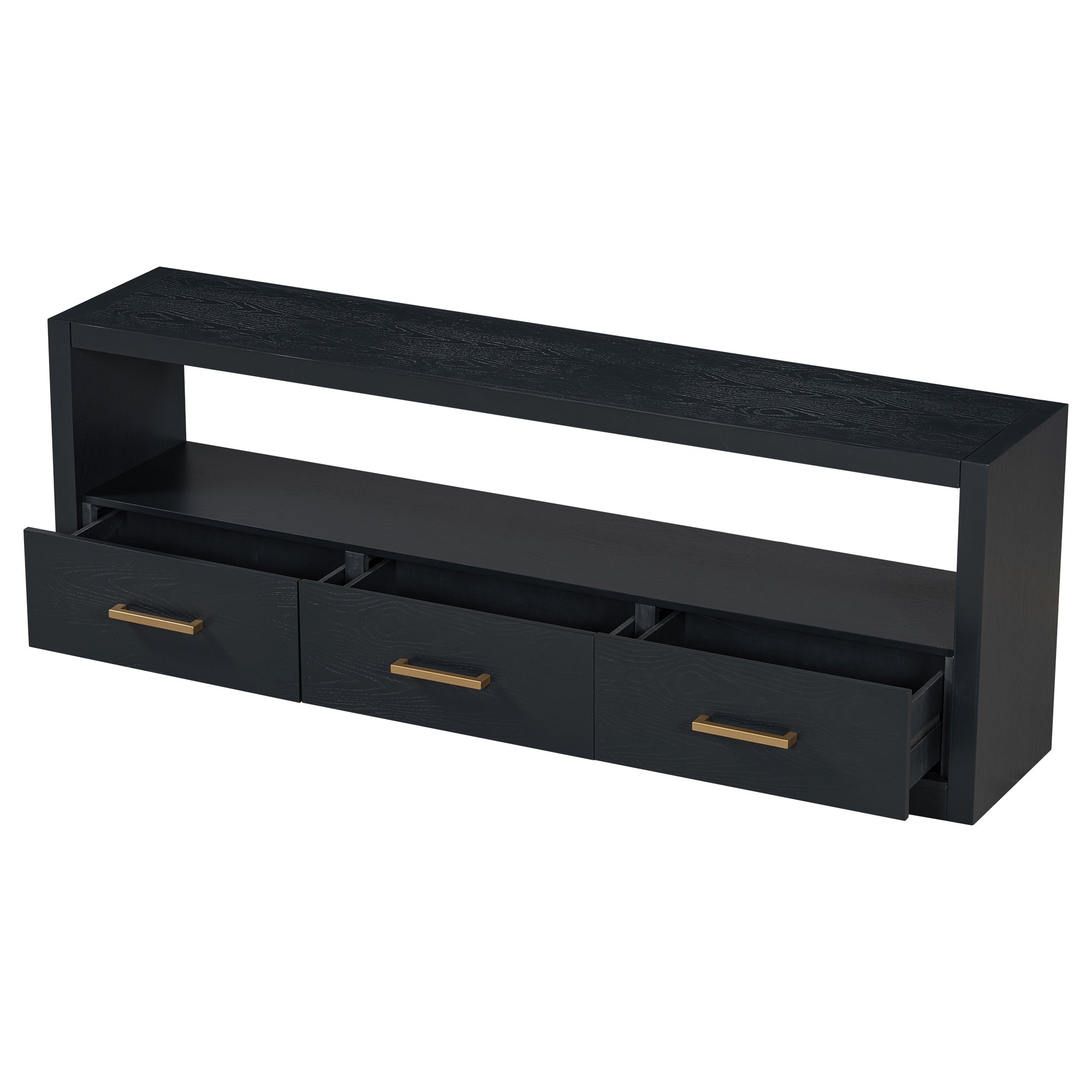 Mirod Stylish TV Stand with Ample Storage,Classic Design with Three Drawers and Spacious Surface,Minimalist Metal Handles,Versatile as TV Console or Side Cabinet