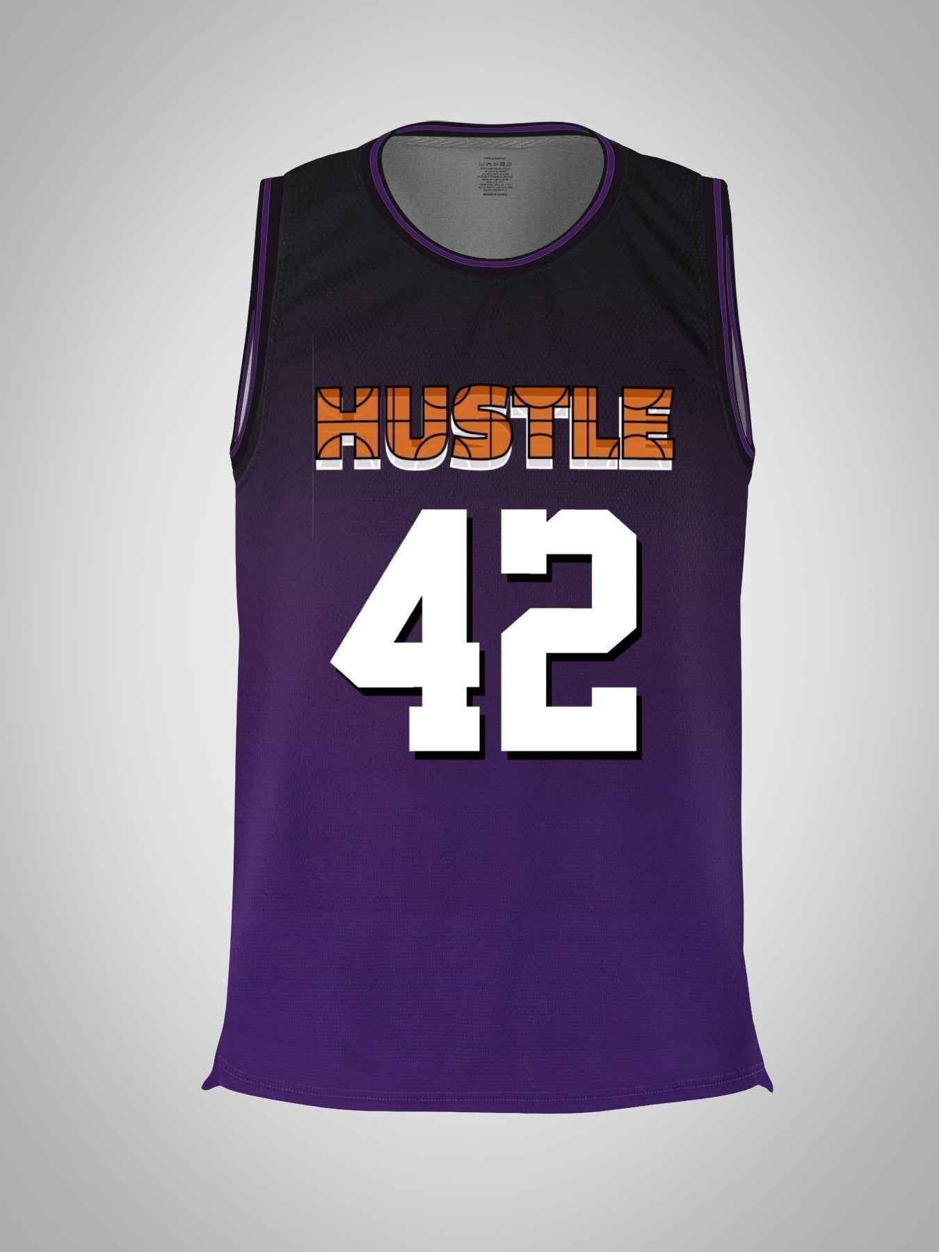 Hustle 42 Adult Purple Basketball Jersey | Ships From USA