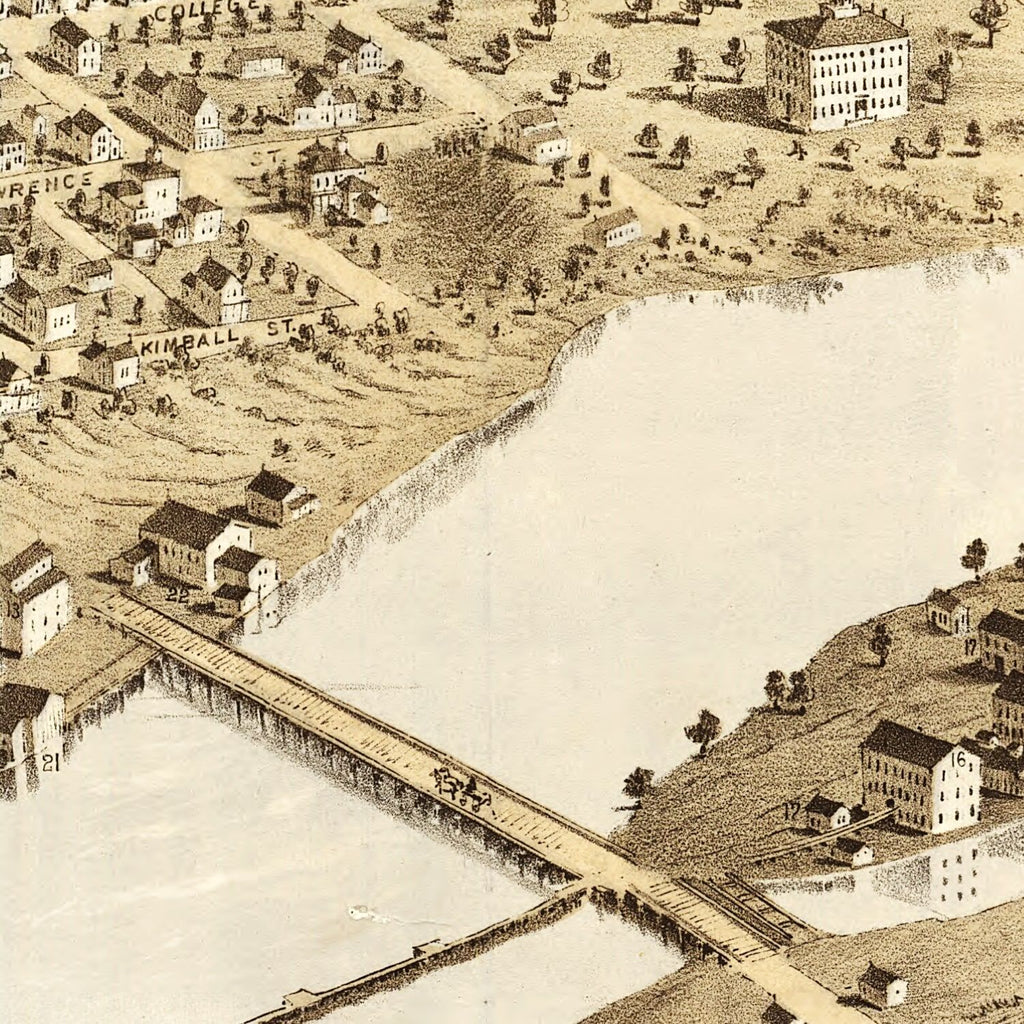 Vintage Map of Appleton, Wisconsin 1867