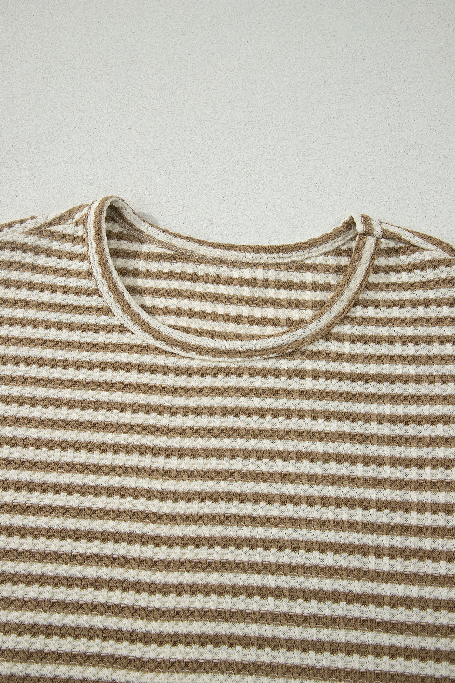Stripe Textured Knit Top & Shorts Set