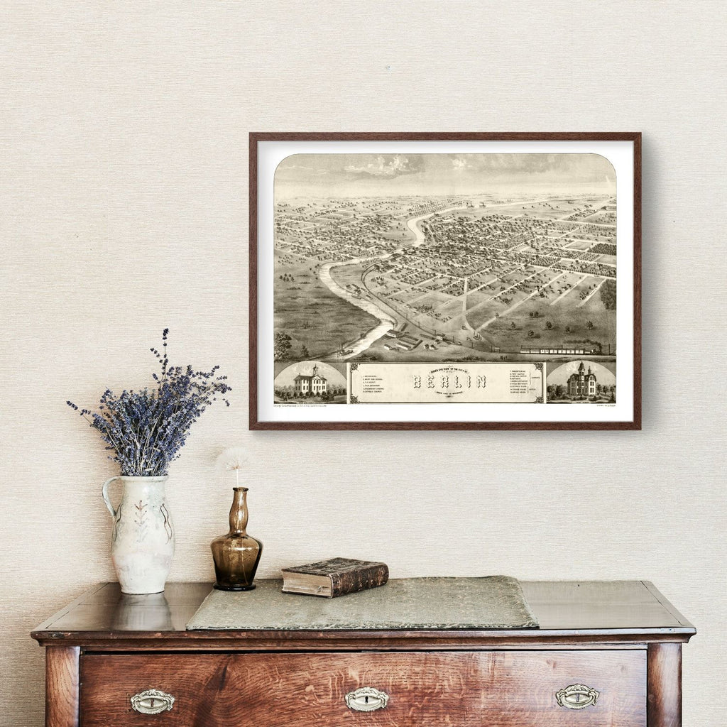 Vintage Map of Berlin, Wisconsin 1867