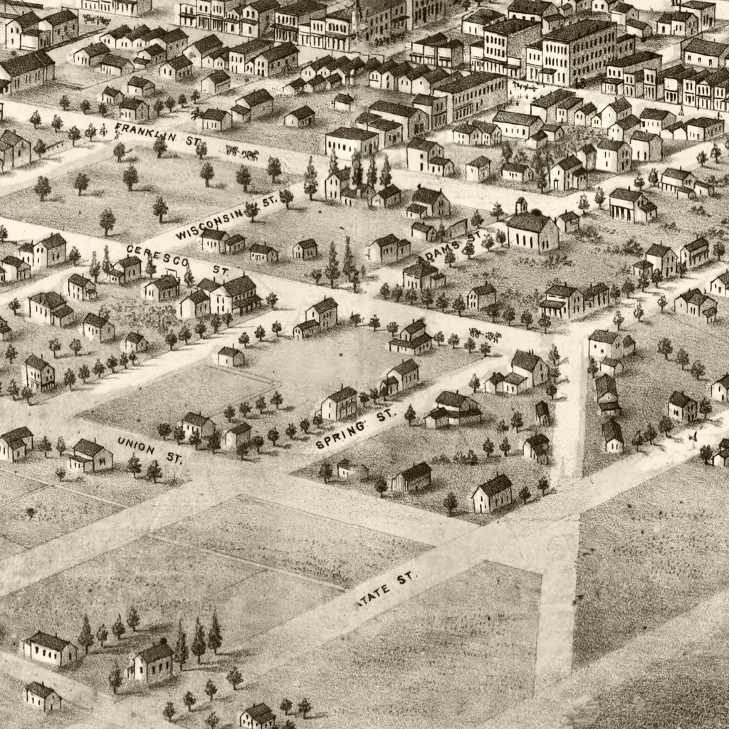 Vintage Map of Berlin, Wisconsin 1867