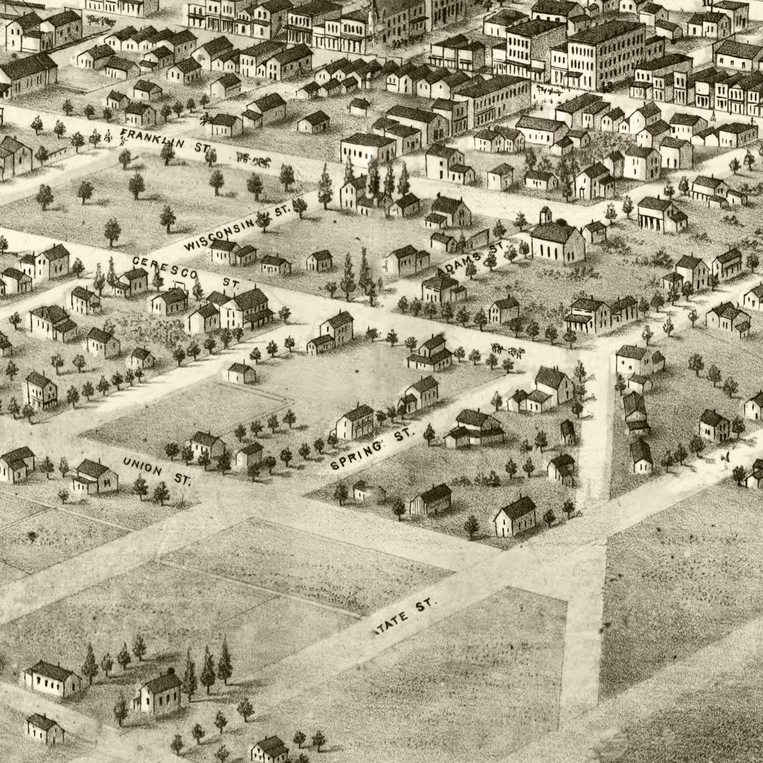 Vintage Map of Berlin, Wisconsin 1867