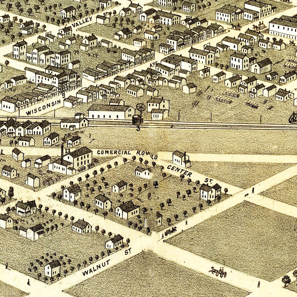 Vintage Map of Boscobel, Wisconsin 1869