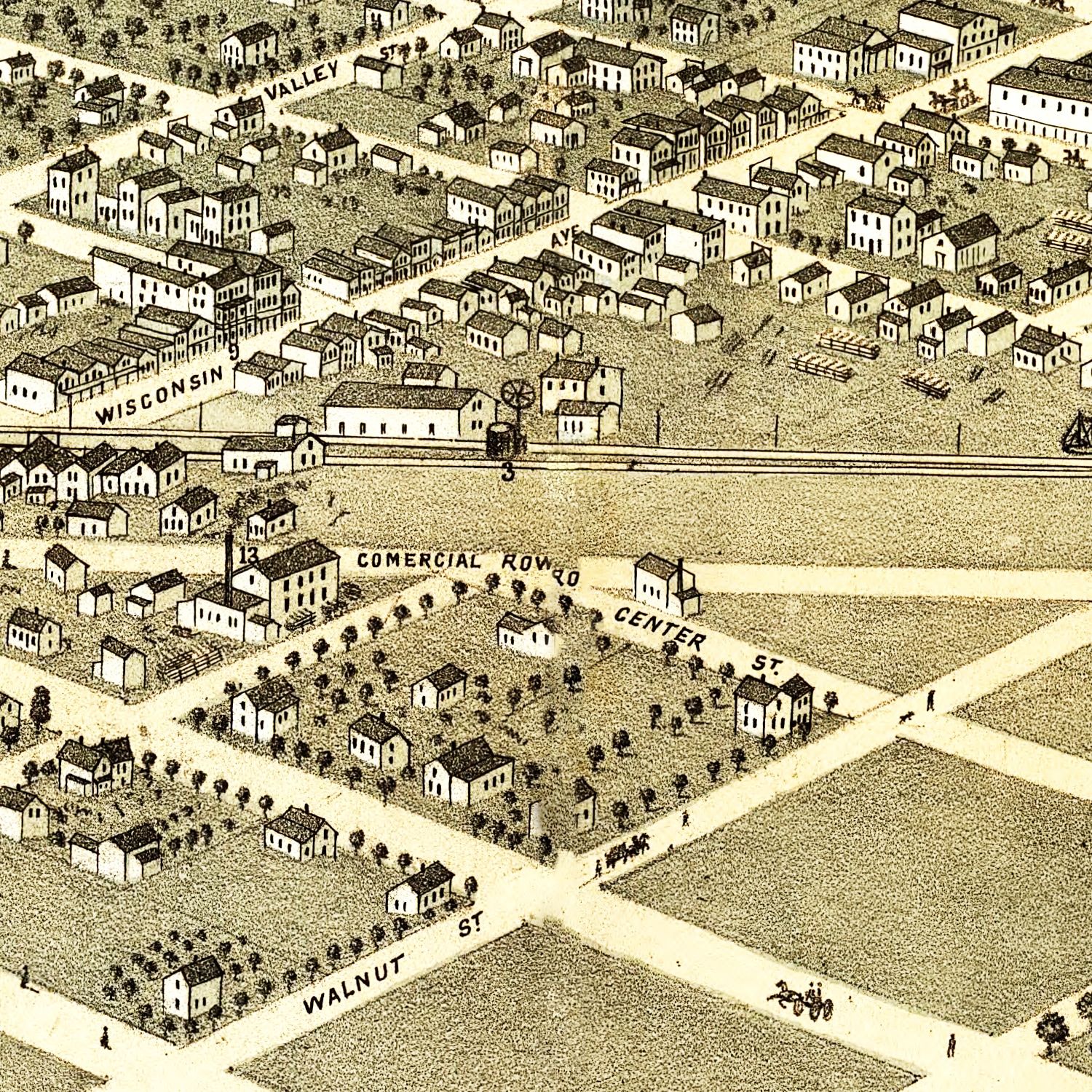 Vintage Map of Boscobel, Wisconsin 1869