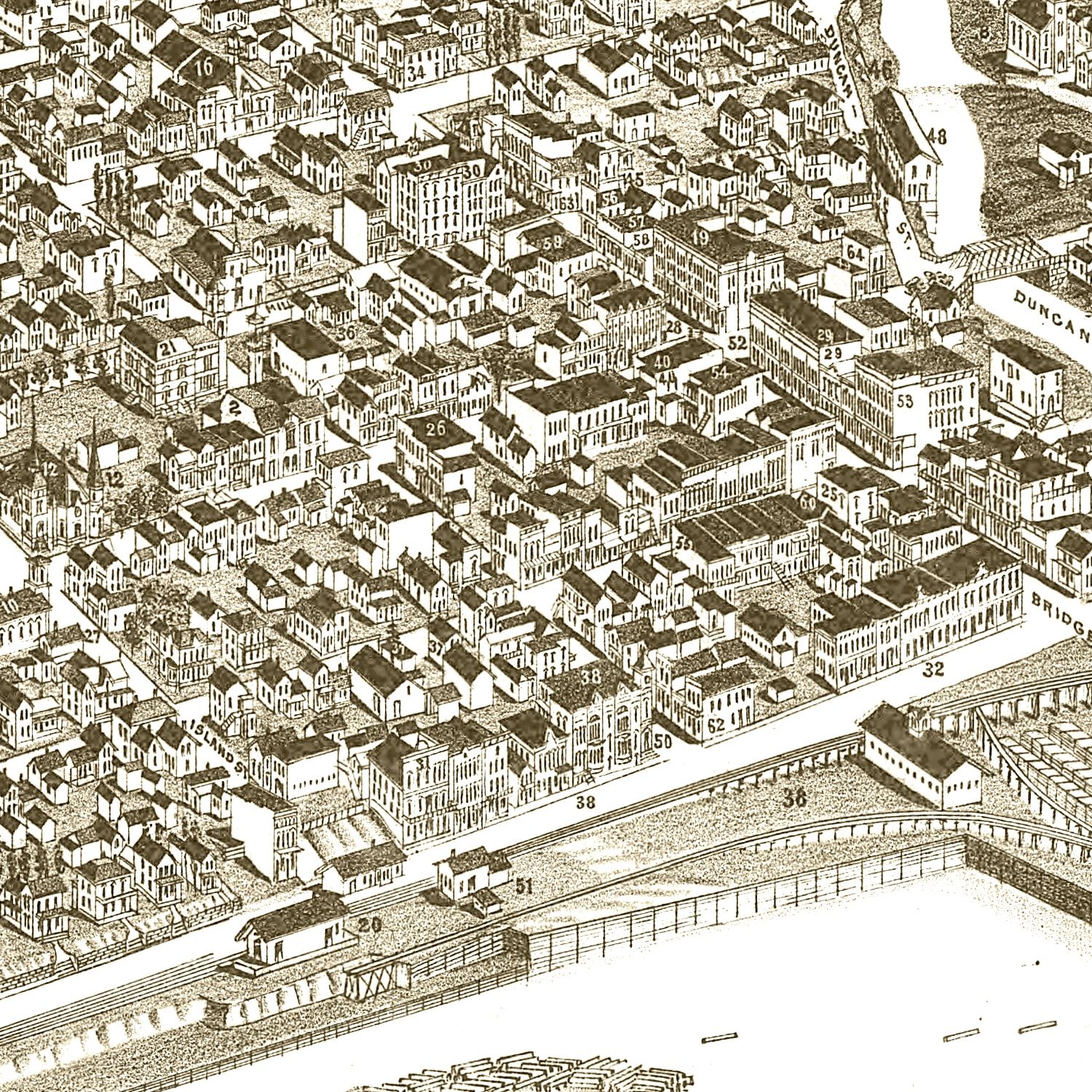 Vintage Map of Chippewa Falls, Wisconsin 1886