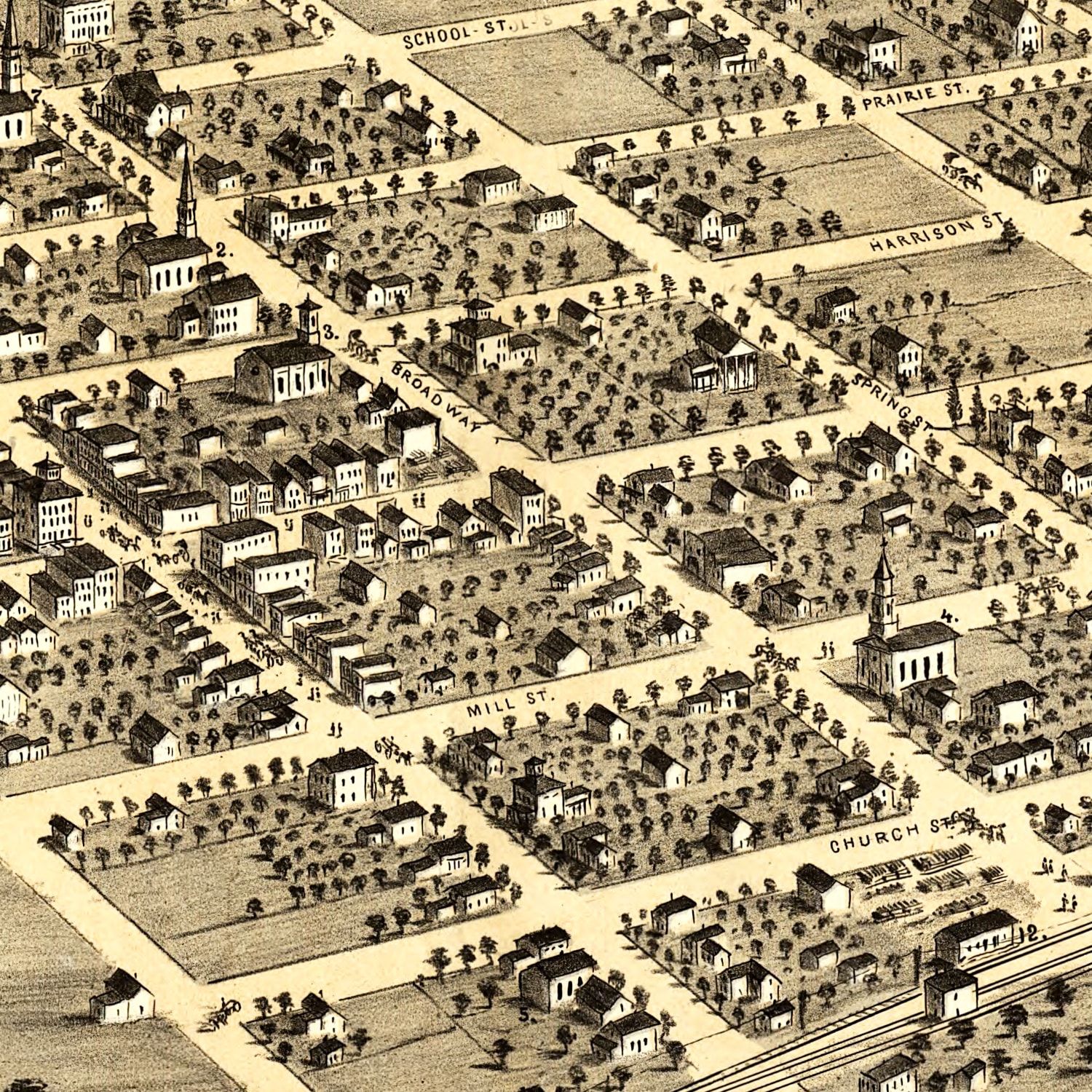 Vintage Map of Columbus, Wisconsin 1868