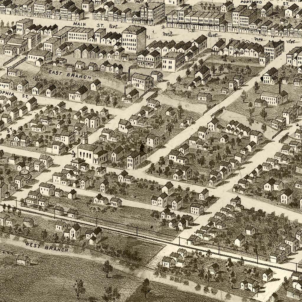 Vintage Map of Fond du Lac, Wisconsin 1867