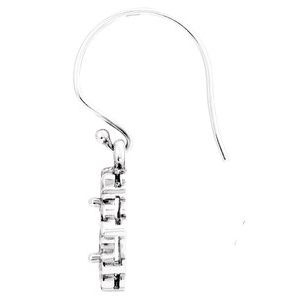 14K White Gold 6 mm Round Earring Mounting – image 2