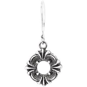 Sterling Silver 6 mm Round Earring Mounting