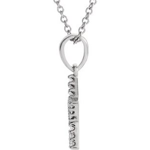 14K White Gold 1/8 CTW Diamond Petite Star 16" Necklace