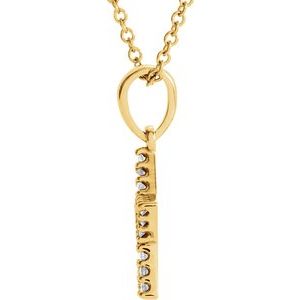 14K Yellow Gold 1/8 CTW Diamond Petite Star 16" Necklace