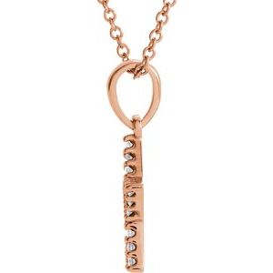 14K Rose Gold 1/8 CTW Diamond Petite Star 16" Necklace