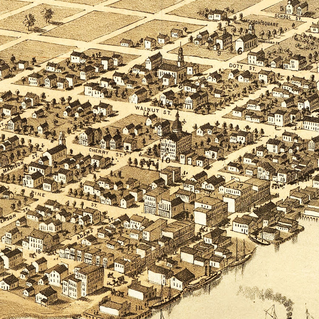 Vintage Map of Green Bay, Wisconsin 1867