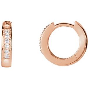 14K Rose Gold .08 CTW Natural Diamond 12.5 mm Hoop Earrings