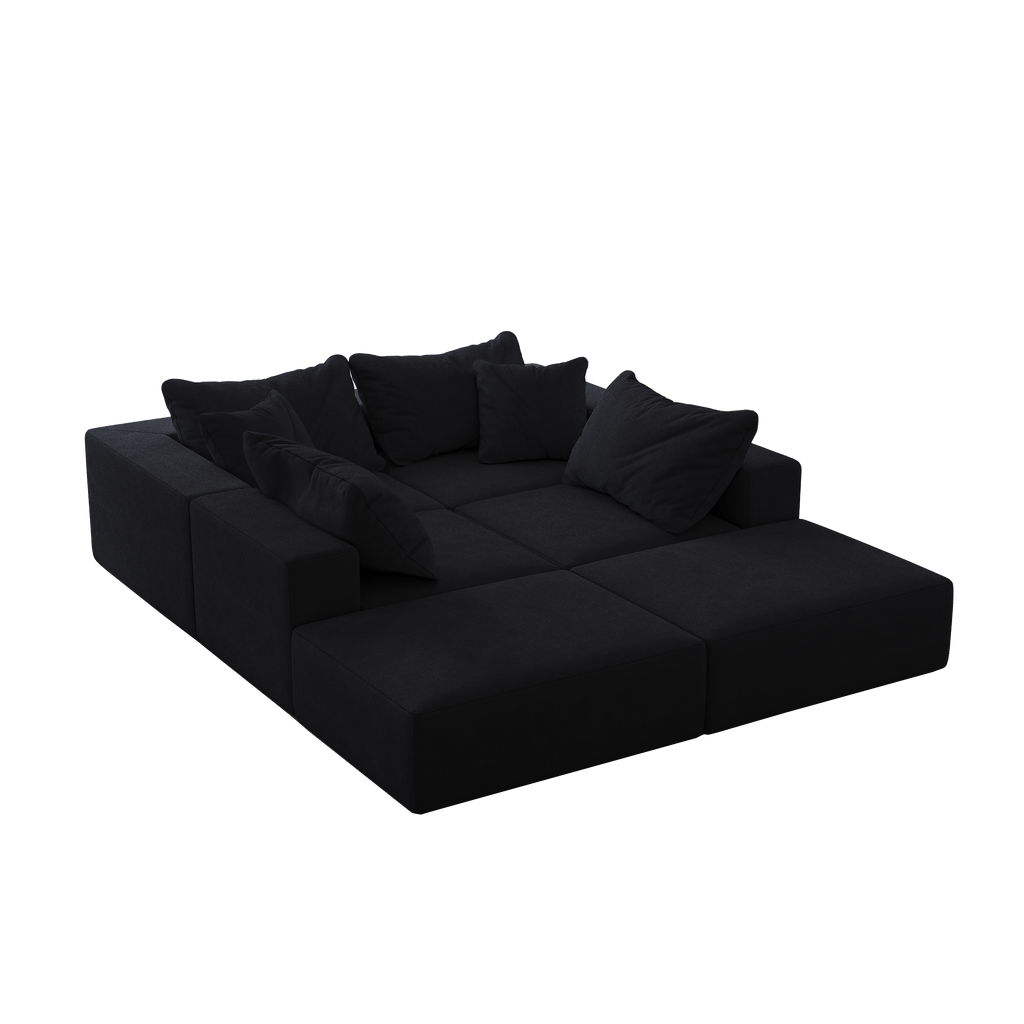 Oversized sponge cloud sofa,Modern Upholstered Sectional Sofa Couch Set,Modular 162' L Shaped Sectional Living Room Sofa Set With 6 Pillows,Free Combination Sofa Couch for Living Room,Bedroom