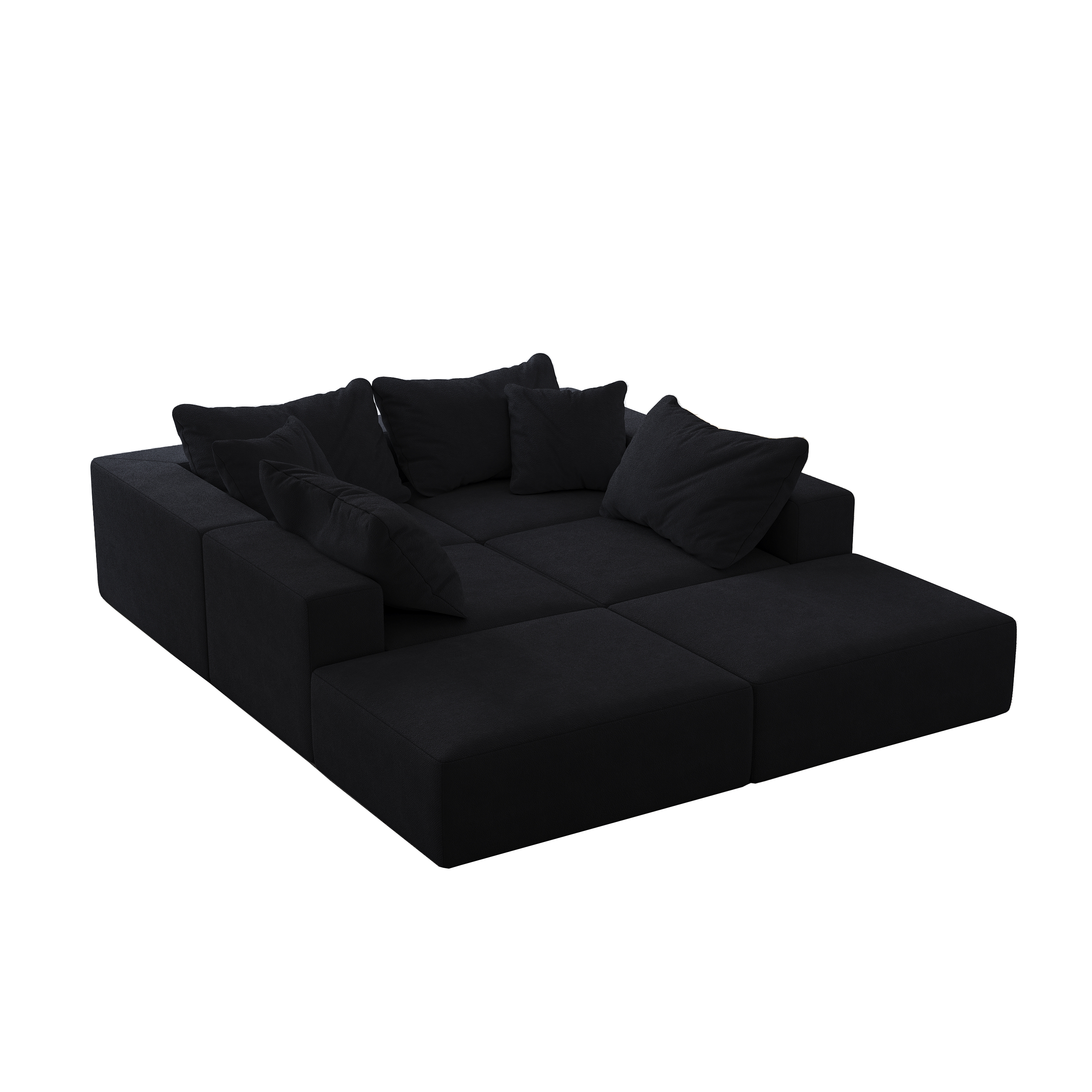 Oversized sponge cloud sofa,Modern Upholstered Sectional Sofa Couch Set,Modular 162' L Shaped Sectional Living Room Sofa Set With 6 Pillows,Free Combination Sofa Couch for Living Room,Bedroom