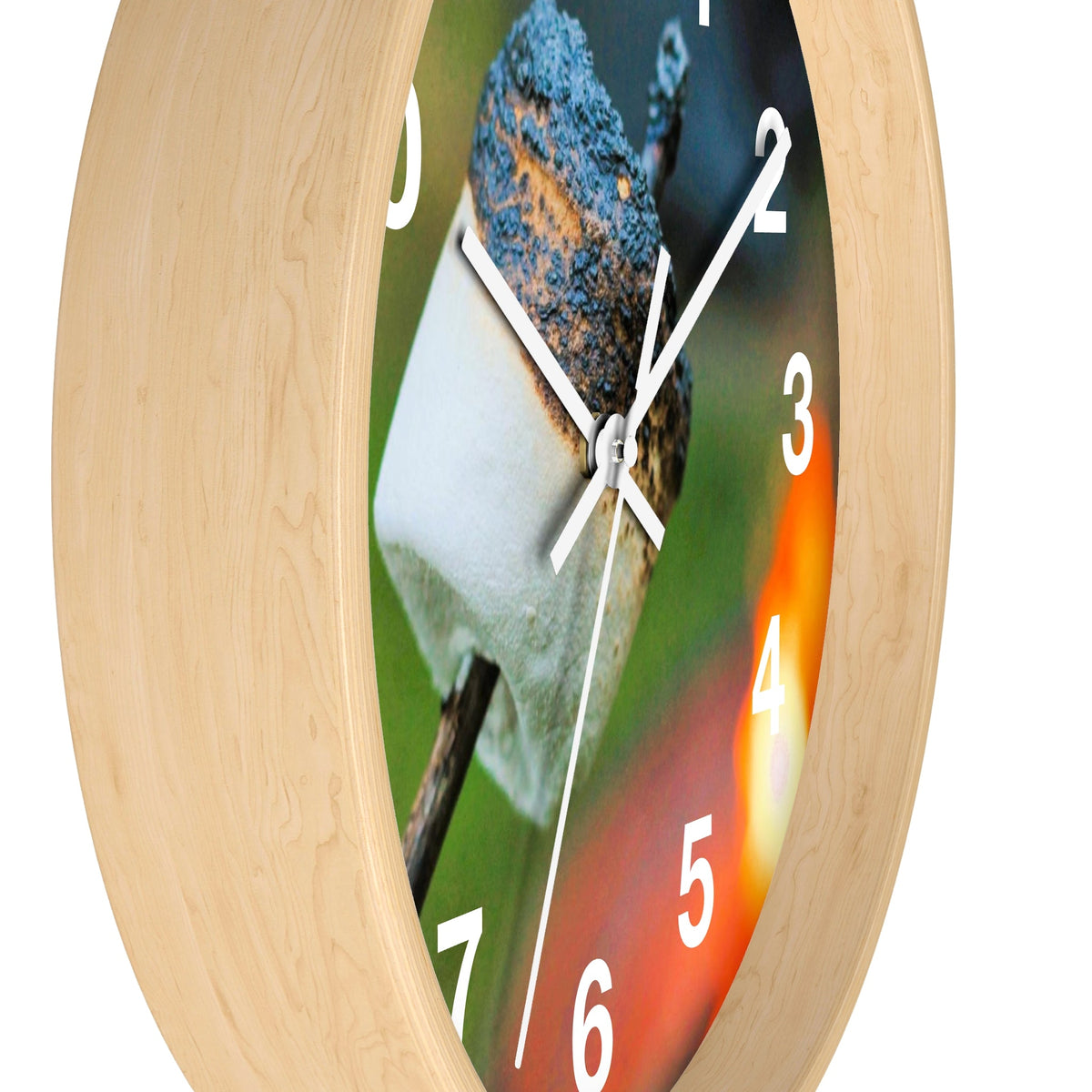 Roasted Marshmallow on a Stick Smores Wall Clock