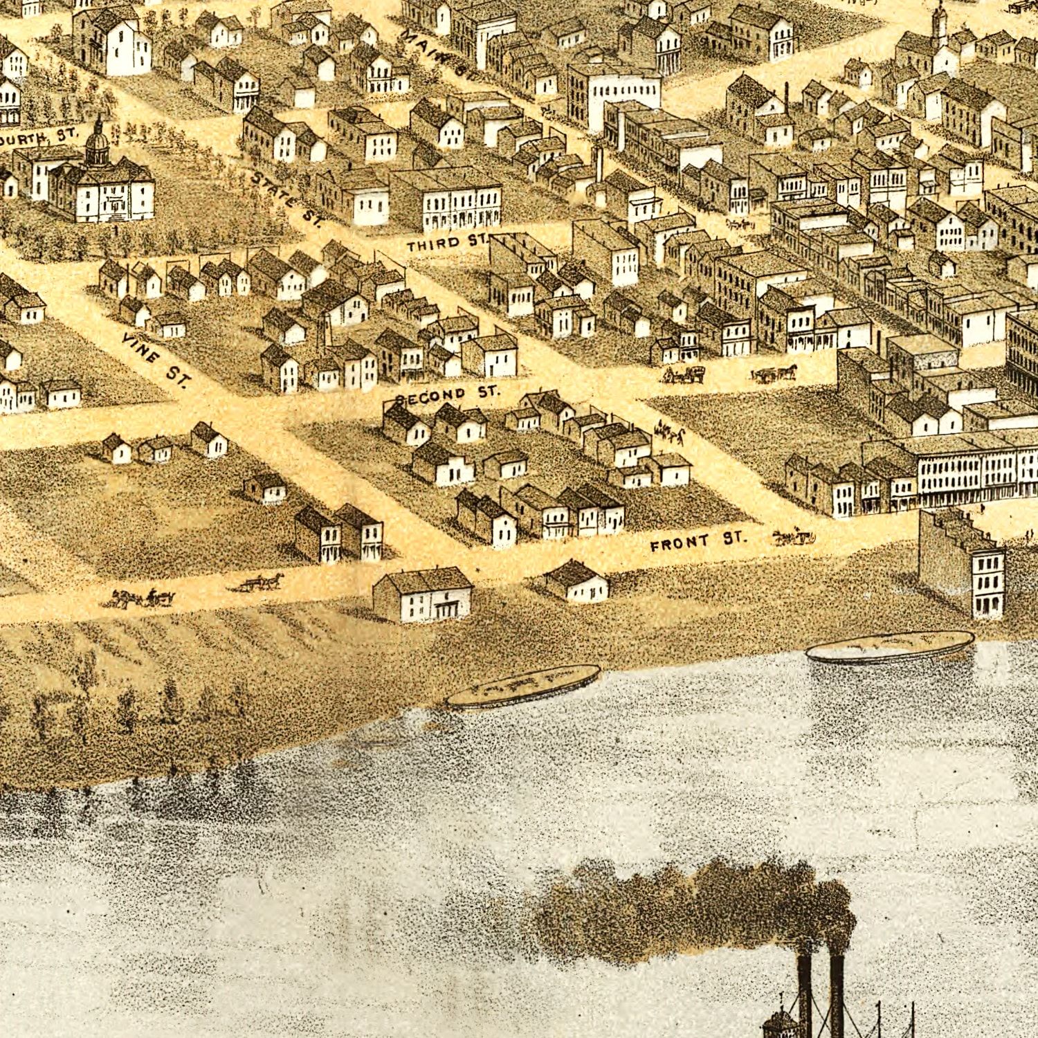 Vintage Map of La Crosse, Wisconsin 1867