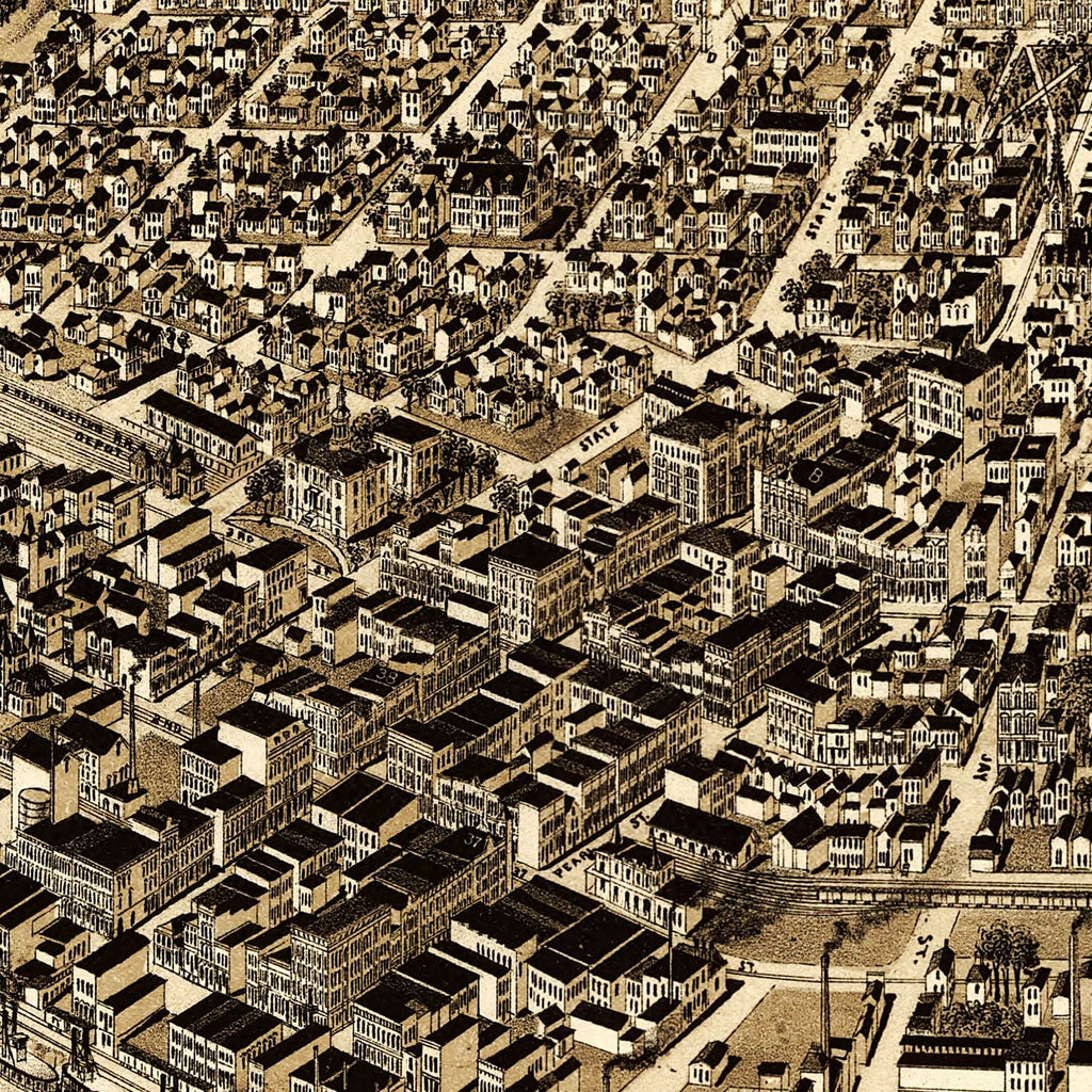 Vintage Map of La Crosse, Wisconsin 1887
