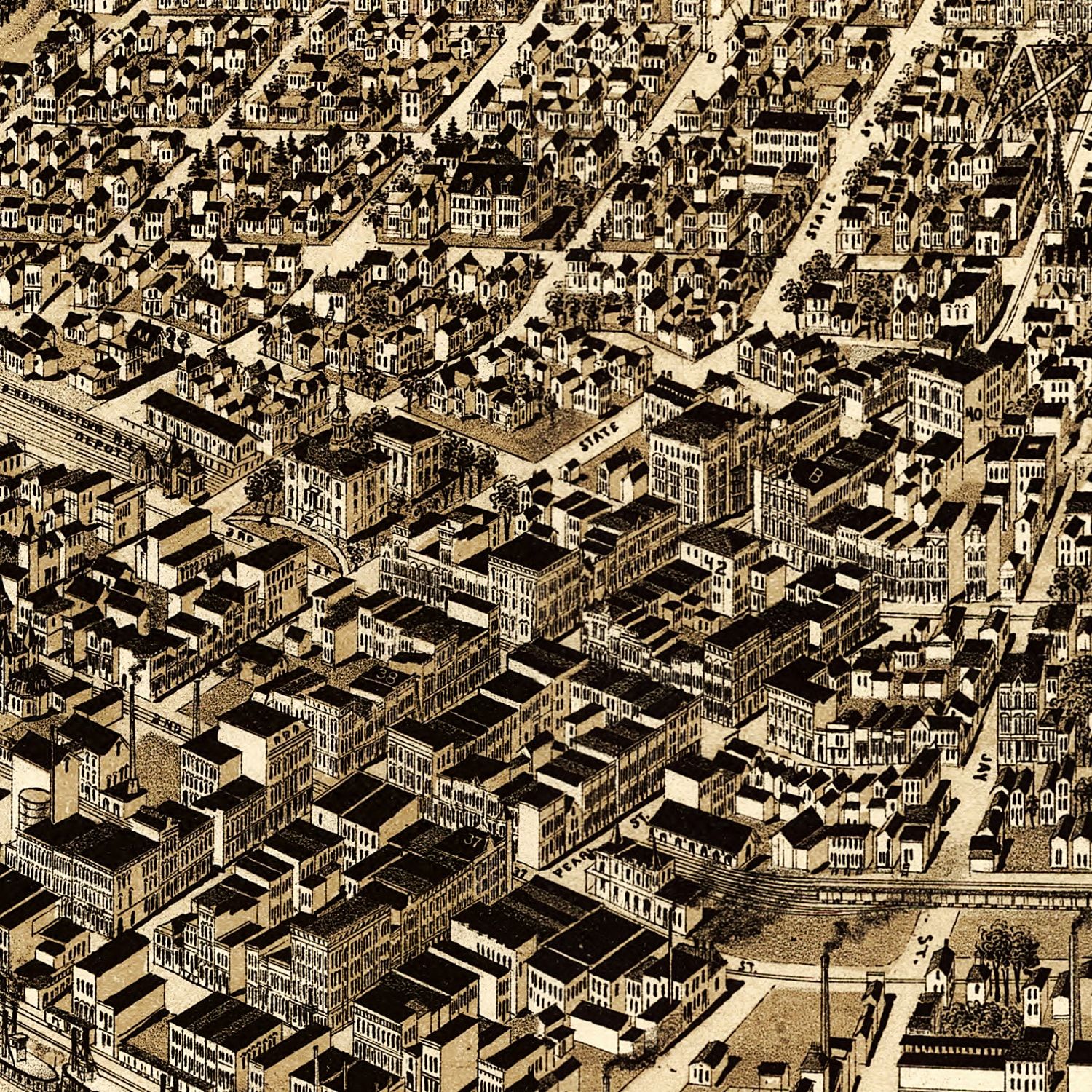 Vintage Map of La Crosse, Wisconsin 1887
