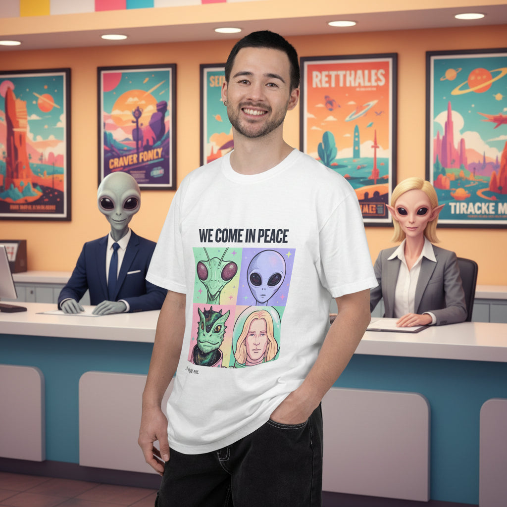 We Come in Peace - Alien Portraits Graphic T-Shirt