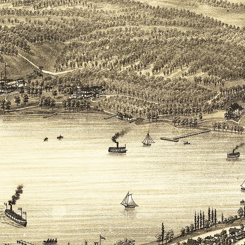 Vintage Map of Lake Geneva, Wisconsin 1882
